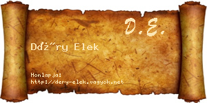 Déry Elek névjegykártya